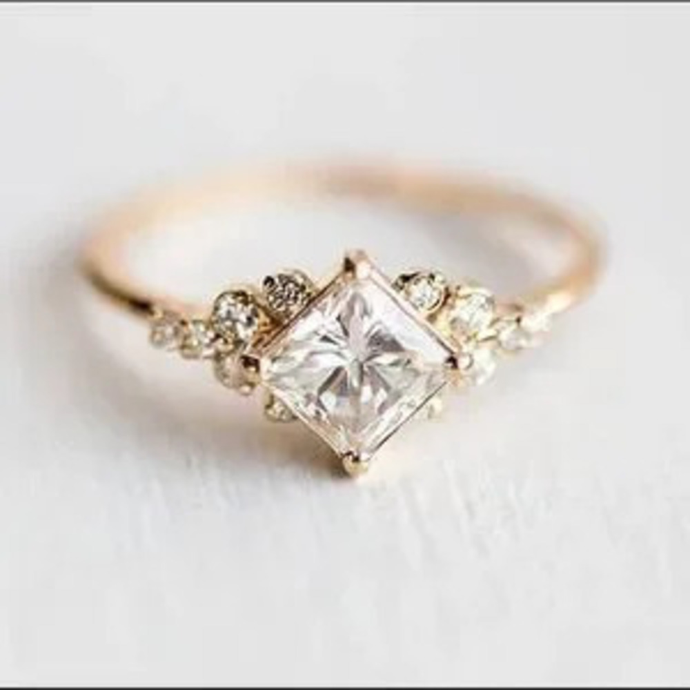 New 18k Gold Plated Diamond?Ring Size 7, 8 Minimalist Delicate